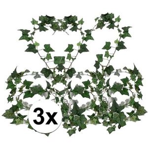 3x Groene klimop slinger plant Hedera Helix 180 cm - Kunstplanten/nepplanten - Woondecoraties