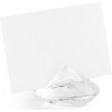40x Kaarthouders standaards transparante diamanten 4 cm - Plaatsnaamhouders tafelschikking - Bruiloft/huwelijk versiering