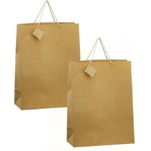 8x stuks luxe gouden papieren giftbags/tasjes met glitters 30 x 29 cm