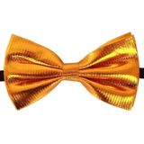 4x Gouden verkleed vlinderstrikjes 14 cm voor dames/heren - Goud thema verkleedaccessoires/feestartikelen - Vlinderstrikken/vlinderdassen met elastieken sluiting