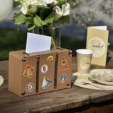 Santex Enveloppendoos/geldbox huwelijksreis koffer - Bruiloft - bruin - karton - 24 x 16 cm