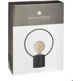 Atmosphera LED lamp - 2x - zwart - metaal - zonder snoer - H27.5 - vintage - tafellamp/nachtlamp