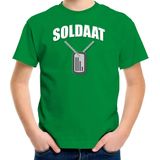 Soldaat dogtag / hanger verkleed t-shirt groen voor kinderen - Militair / soldaat  carnaval / feest shirt kleding / kostuum