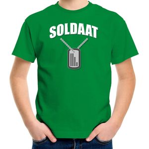 Soldaat dogtag / hanger verkleed t-shirt groen voor kinderen - Militair / soldaat  carnaval / feest shirt kleding / kostuum