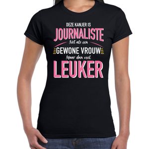 Gewone vrouw / journaliste cadeau t-shirt zwart voor dames - beroepenshirt - kado shirt - journalist bedankt / verjaardag / collega