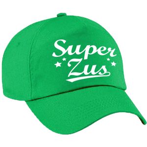 Super zus cadeau pet / baseball cap groen voor dames -  kado voor zussen