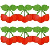 3x stuks kersen fruit thema party slinger van papier 3 meter - Decoratie/versieringen