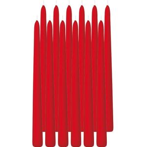 24x Rode dinerkaarsen 30 cm 13 branduren - Geurloze kaarsen - Tafelkaarsen/kandelaarkaarsen