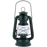 Stormlantaarn/windlicht groen 11,5 x 15 x 24 cm - Camping / tuin lantaarn met theelichthouder
