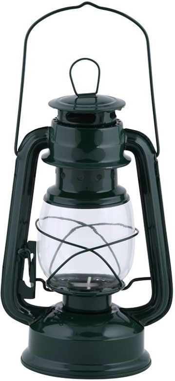 Stormlantaarn/windlicht groen 11,5 x 15 x 24 cm - Camping / tuin lantaarn met theelichthouder