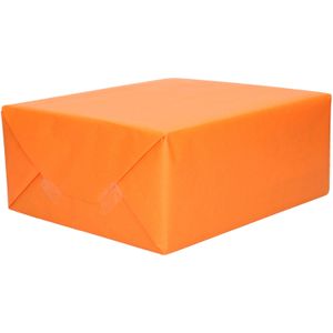 1x Rol kraft inpakpapier oranje  200 x 70 cm - cadeaupapier / kadopapier / boeken kaften