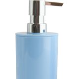 MSV badkamer droogloop mat - Milano - 40 x 60 cm - met bijpassende kleur zeeppompje - lichtblauw