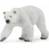 Plastic speelgoed figuren ijsbeer en baby/kind 14 en 8 cm - Pooldieren setje ijsberen