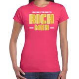 Bellatio Decorations Foute party t-shirt voor dames - Gold digger - roze - carnaval