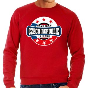 Have fear Czech republic is heren sweater met sterren embleem in de kleuren van de Tsjechische vlag - rood - heren - Tsjechie supporter / Tsjechisch elftal fan trui / EK / WK / kleding