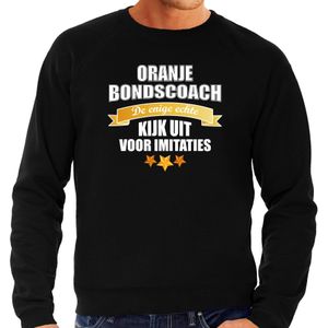 Zwarte fan sweater voor heren - de enige echte bondscoach - Holland / Nederland supporter - EK/ WK trui / outfit