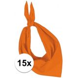 15x Zakdoek bandana oranje - hoofddoekjes