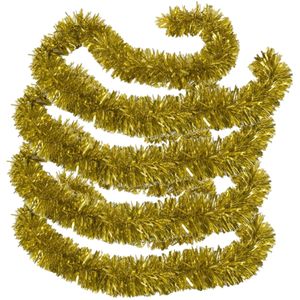 4x stuks kerstboom folie slingers/lametta guirlandes van 180 x 12 cm in de kleur glitter goud - Extra brede slinger