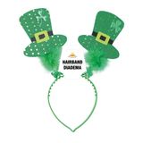 Fiestas St. Patricks day verkleed diadeem/haarband - 6x - groen - Ierland thema feest accessoires