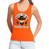 Oranje fun tanktop / mouwloos shirt Willy the Kid voor dames -  Koningsdag kleding