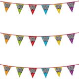 3x stuks vlaggenlijnen met glitters Sarah/Abraham 50 jaar thema feestartikelen - Verjaardag versieringen - 8 meter - Plastic