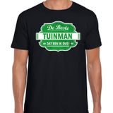 Cadeau t-shirt voor de beste tuinman voor heren - zwart met groen - tuinman - kado shirt / kleding - vaderdag / collega