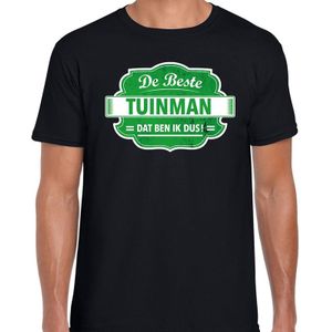 Cadeau t-shirt voor de beste tuinman voor heren - zwart met groen - tuinman - kado shirt / kleding - vaderdag / collega