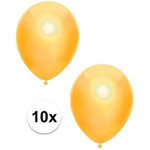 10x Gele metallic ballonnen 30 cm