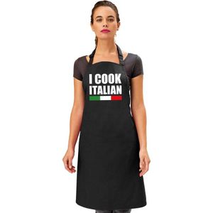 I cook Italian keukenschort dames en heren met Italiaanse vlag - Italie schort