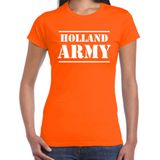 Holland army/Holland leger supporter fan t-shirt oranje voor dames - Race/EK/WK supporter shirt