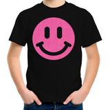 Bellatio Decorations Verkleed T-shirt voor jongens - smiley - zwart - carnaval - feestkleding kind