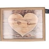 Schootkussen/laptray hart houtprint 43 x 33 cm - Schoottafel - Dienblad voor op schoot