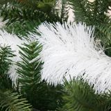 2x Kerstslinger winter wit 10 cm breed x 270 cm - Guirlande folie lametta - Winter witte kerstboom versieringen