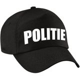 4x stuks verkleed politie agent pet / baseball cap zwart voor dames en heren - verkleedhoofddeksel / carnaval