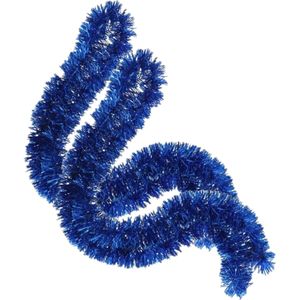 2x stuks kerstboom folie slingers/lametta guirlandes van 180 x 7 cm in de kleur glitter blauw