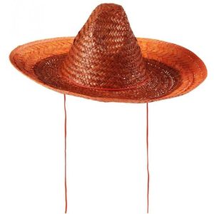 Oranje carnaval verkleed sombrero hoed 48 cm - Mexicaanse hoeden