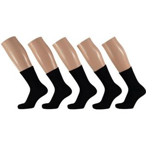 Set van 10x Paar zwarte sokken voor kinderen - Basic sokken zwart - Kindersokken, maat: 27-30
