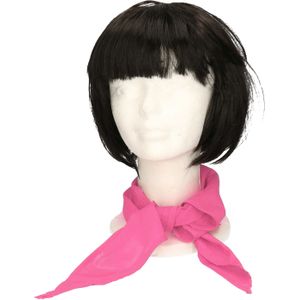 Myrtle Beach Verkleed bandana/sjaaltje - fuchsia roze - kleuren thema/teams - Carnaval accessoires