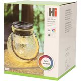 3x Solar lampen glazen potten op zonne-energie 14 cm kleur veranderend - Tuindecoratie/accessoires - Tuinverlichting - Tuinlampjes - Buiten verlichting - Solar/zonne-energie mason jar voor in de tuin