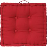 Atmosphera Vloerkussen Square - 2x - rood - katoen - 40 x 40 x 8 cm - vierkant - Extra dik