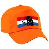 2x stuks Holland fan pet / cap oranje - Nederlandse vlag met leeuw - volwassenen - EK / WK / Koningsdag - Nederland supporter petje