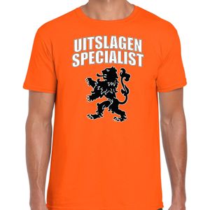 Oranje fan t-shirt voor heren - uitslagen specialist oranje leeuw - Nederland supporter - EK/ WK shirt / outfit