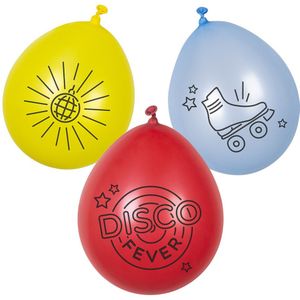 Boland 6x Disco themafeest ballonnen -  ca. 25 cm - Feestversiering en decoraties