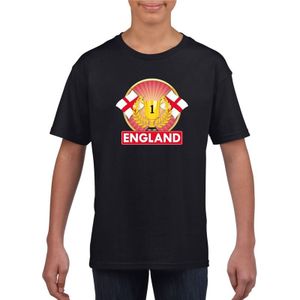 Zwart Engels kampioen t-shirt kinderen - Engeland supporter shirt jongens en meisjes