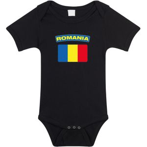 Romania baby rompertje met vlag zwart jongens en meisjes - Kraamcadeau - Babykleding - Roemenie landen romper