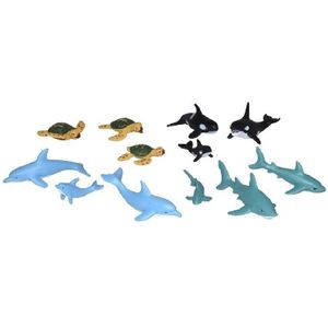Zeedieren/oceaan familiedieren speelgoed 24-delig - Plastic kleine speelfiguren voor kinderen