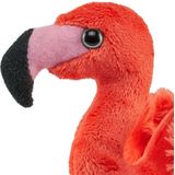 Flamingo vogel knuffeldier - roze - 13 cm - Speelgoed - pluche knuffelbeesten/vogels