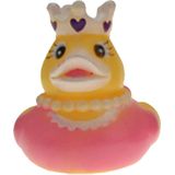 Rubber badeendje prinses - roze - badkamer fun artikelen - size 5 cm - kunststof - speelgoed eendjes