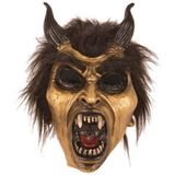 Latex horror masker duivel goud