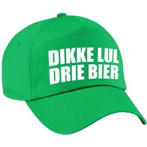 Dikke lul drie bier fun pet groen voor dames en heren - dikke lul drie bier baseball cap - carnaval fun accessoire